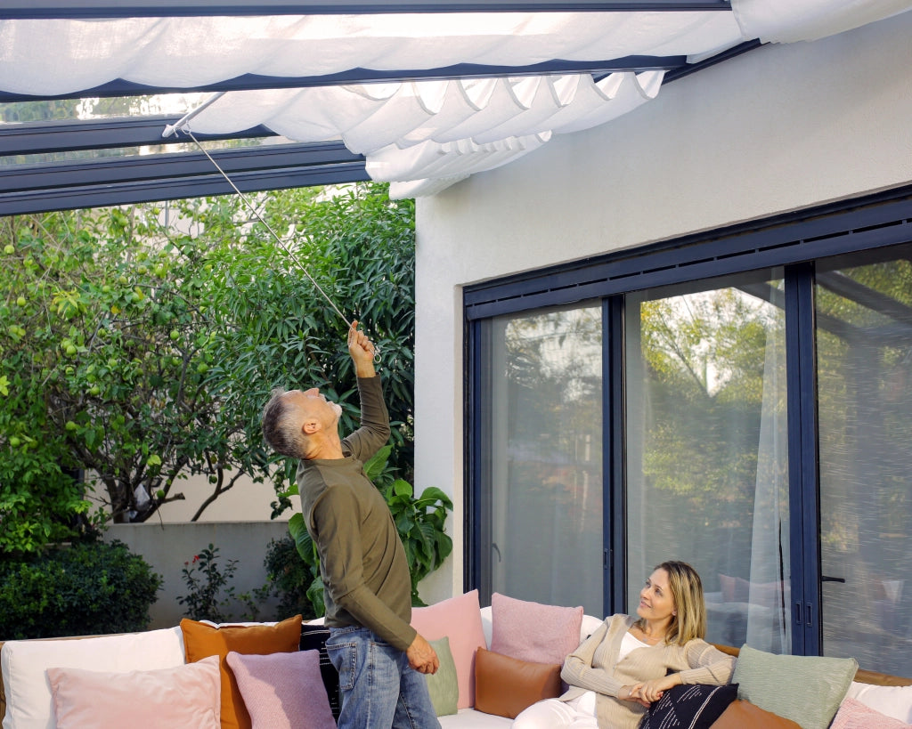 Tenda da Tetto Per la Pergola Stockholm 3.4X6 m Bianco
