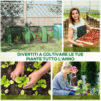 Serra da Giardino a Tunnel con Porte Avvolgibili 295x100x80 cm in Acciaio e Plastica PP Verde