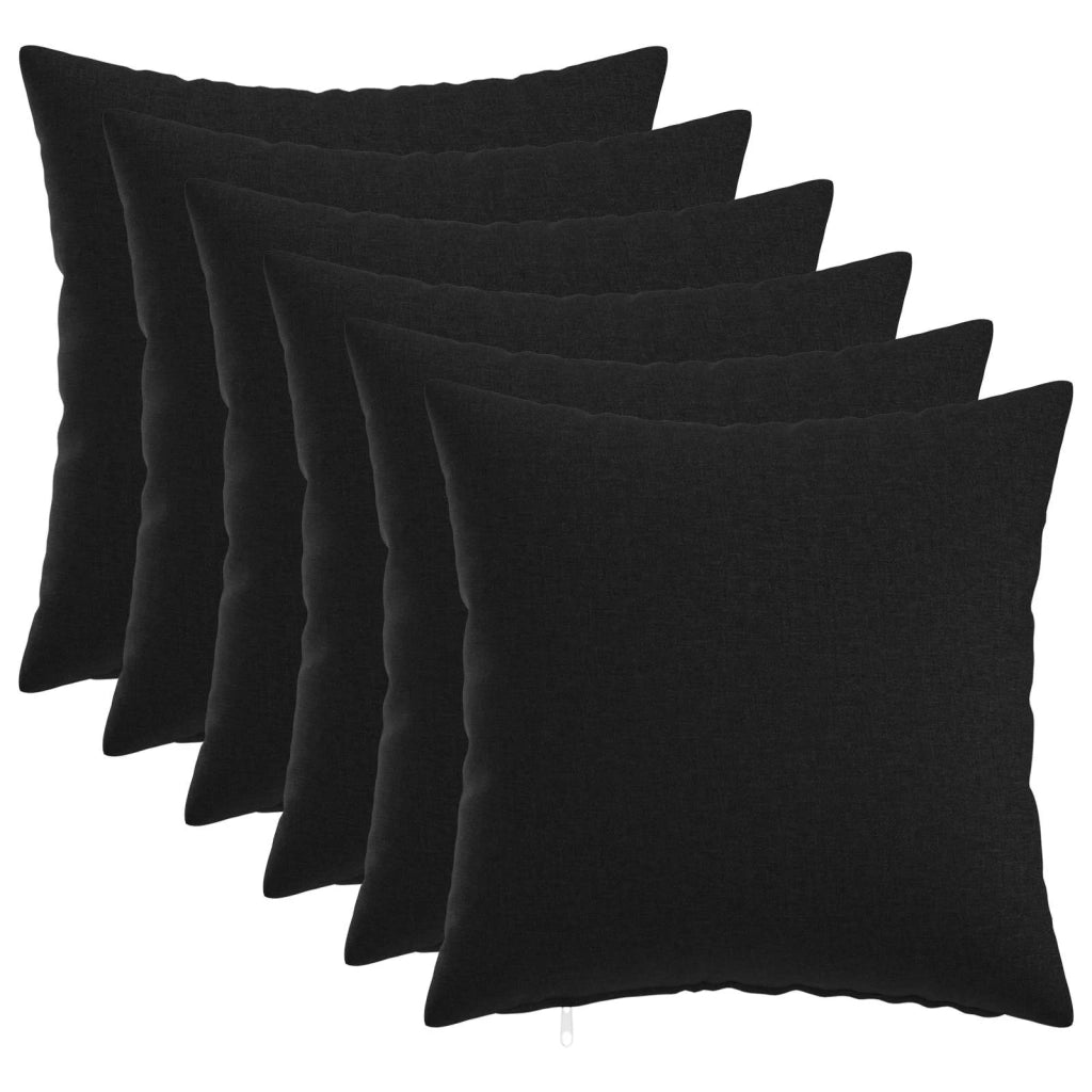 Federa 6 pz HEERLEN Nero 35 x 35 cm Tessuto 907986
