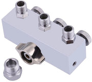 Adattatore aereostatico 3 vie - metallico - regolazione - connessioni per pennello a spruzzo - assenza di perdite - facile da utilizzare - distributore di aria
