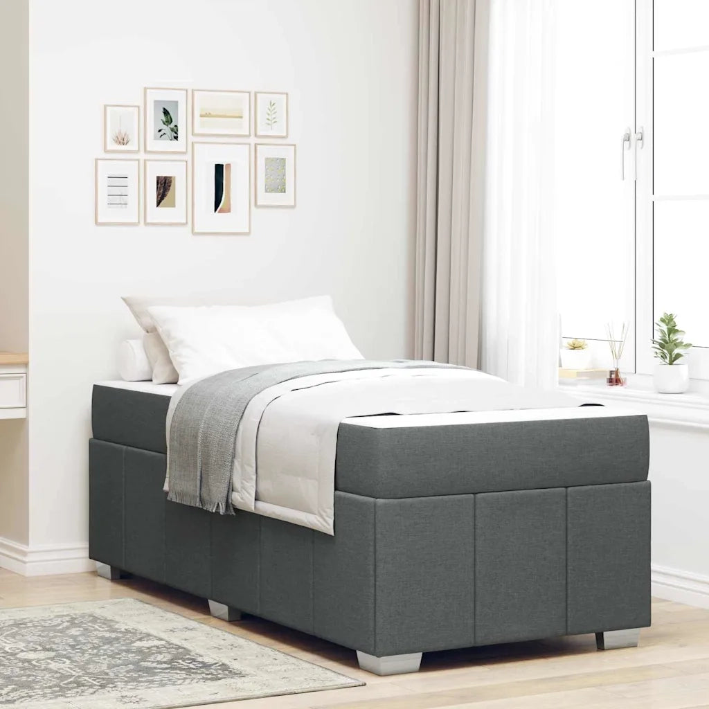 Struttura del letto Grigio scuro 90 x 190 cm Tessuto