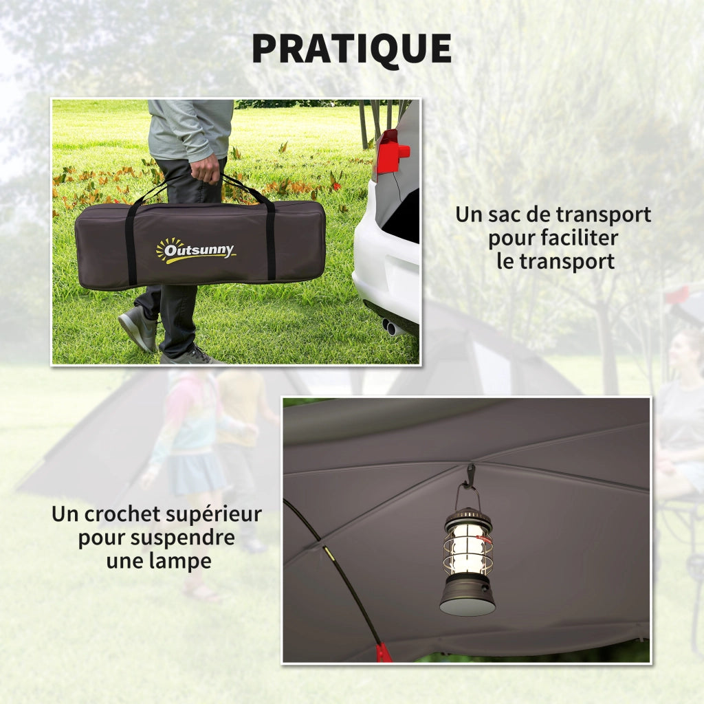 Tenda da campeggio familiare 4-6 persone ¨C zephmum ¨C Impermeabile 3000 mm 2 porte, trasportabile, nero