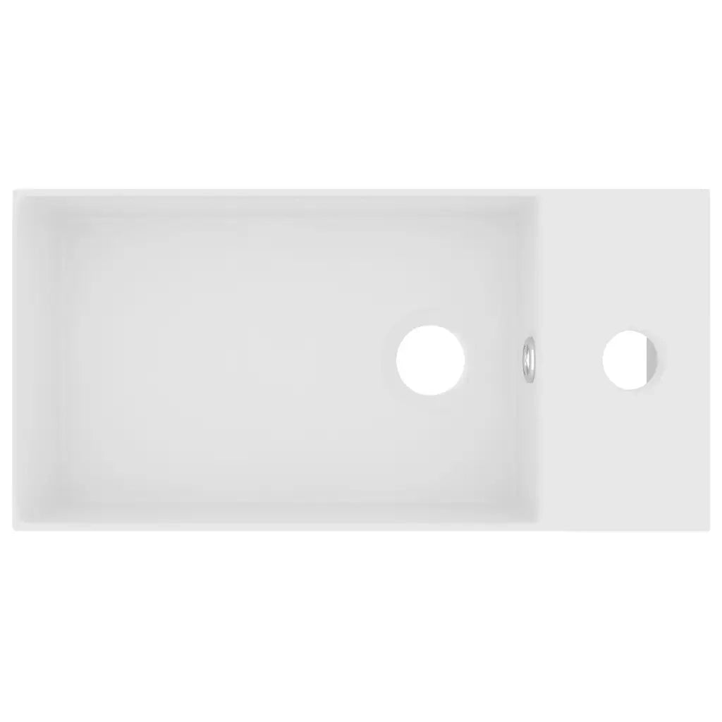 Lavandino con Troppopieno in Ceramica Bianco Opaco cod mxl 49628