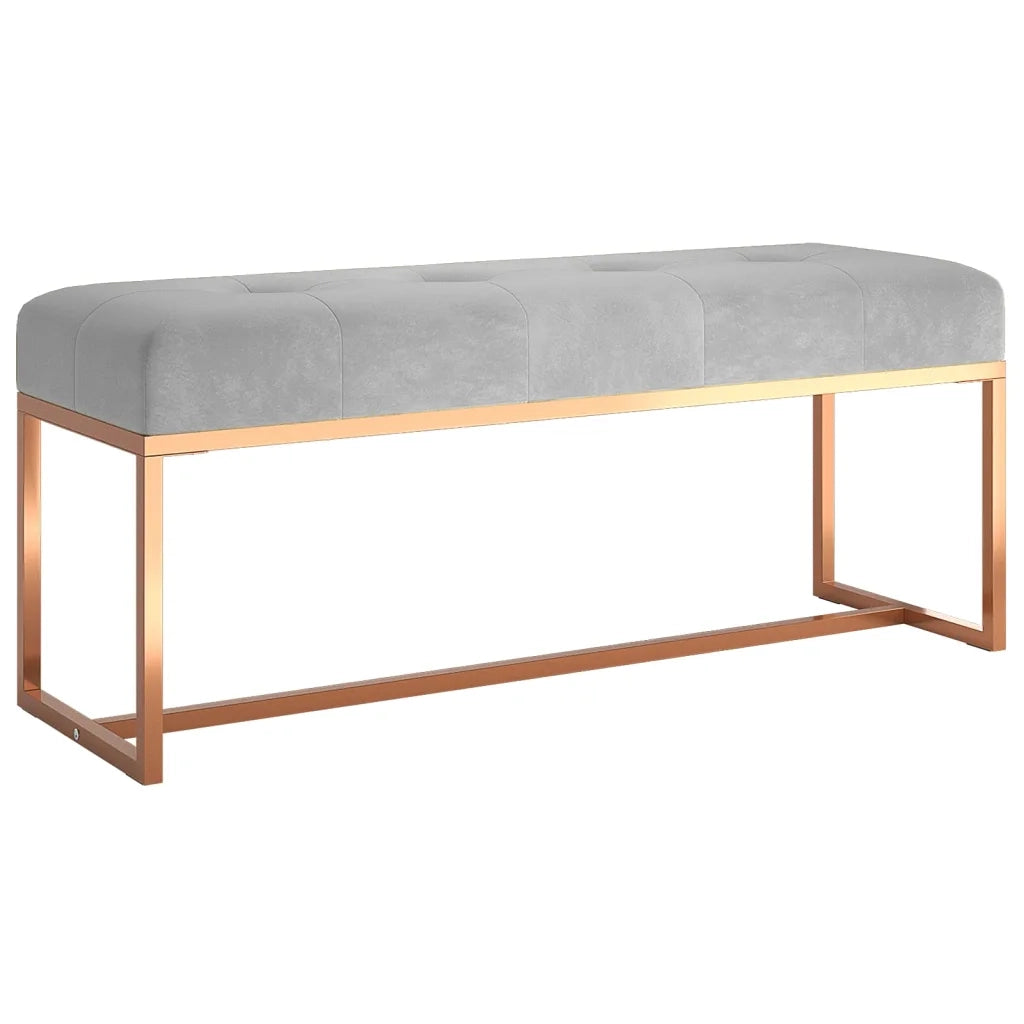 Panca Grigia 110x36x45 cm in Velluto 350603