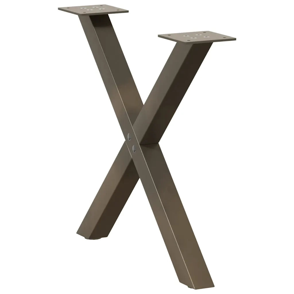 Gambe per Tavolino da CaffÃ¨ a Forma di X 2 pz Acciaio Naturale 60x(42-43) cm Acciaio