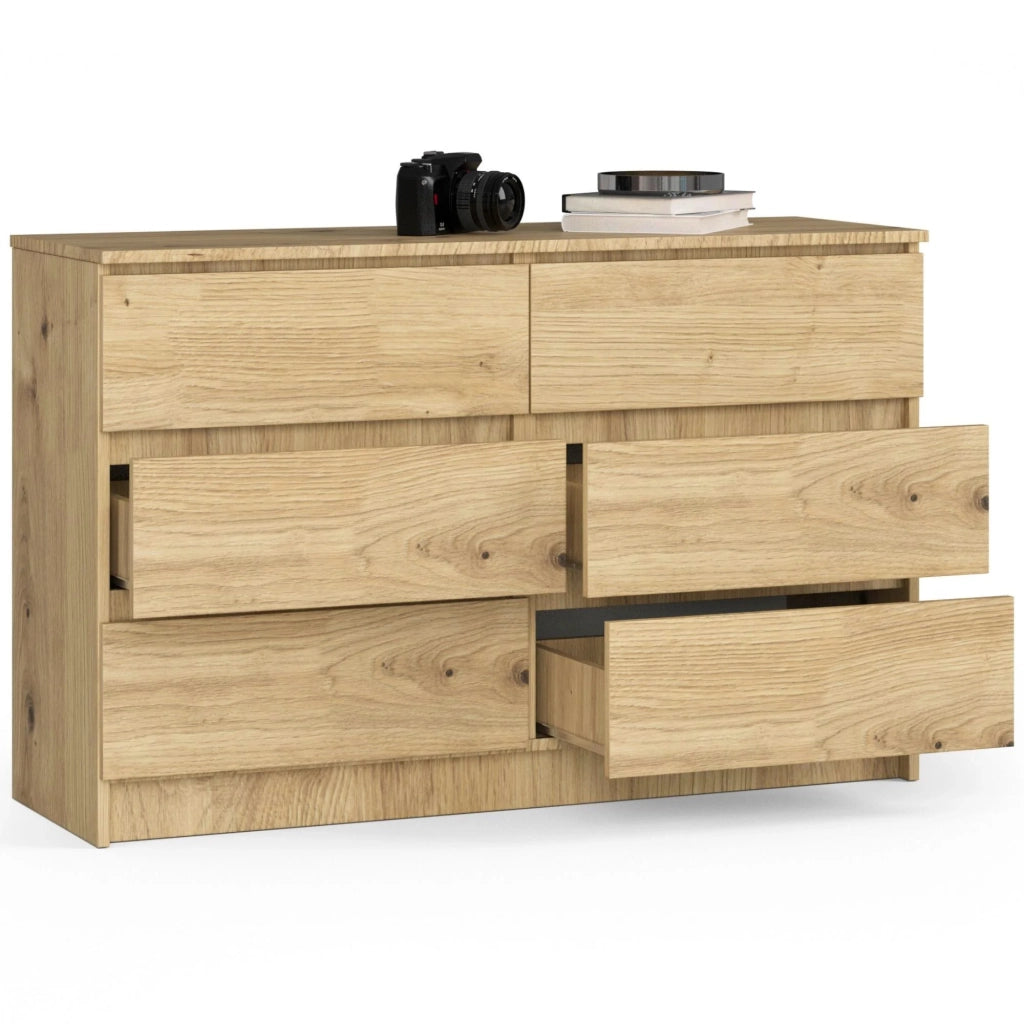 Cassettiera AKORD K120 Quercia Artisan 120 cm 6 cassetti 120x40x77 cm