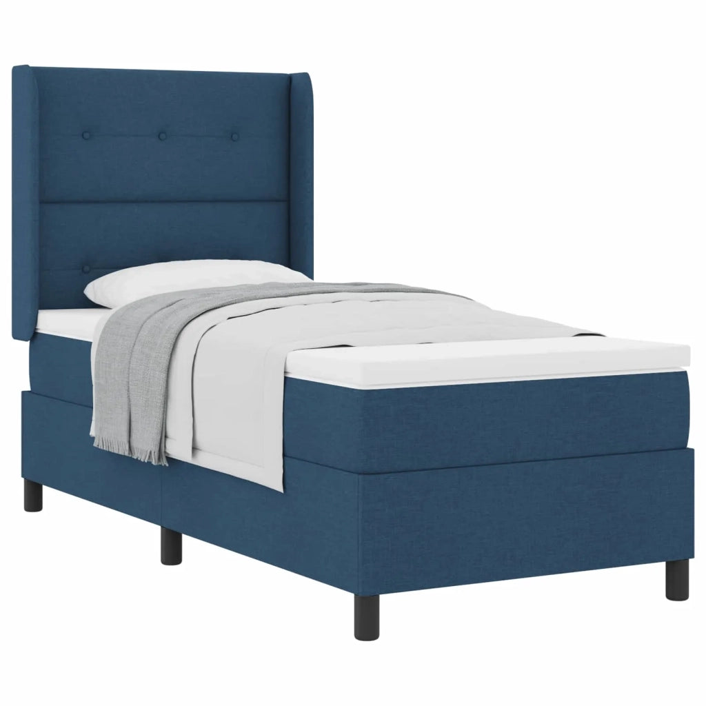 Letto a molle con materasso Blu 200 x 90 cm Tessuto 3341629