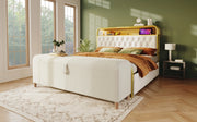 Panca contenitore imbottita 175 cm in tessuto effetto corda; beige