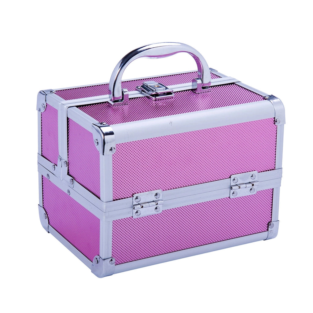 Malet¨ªn Maquillaje Profesional Estuche de Cosm¨¦tico Port¨¢til con Bandejas de 3 Niveles y Espejo 2 Llaves para Joyero Manicura Viaje 20x15x15 cm Rosa ¨C zephmum ¨C Rosa