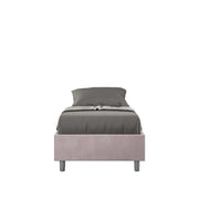 BS COM Letto singolo contenitore imbottito 90x200 microfibra glicine