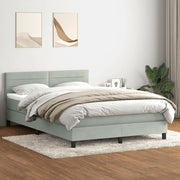 vidaXL Giroletto a Molle con Materasso Grigio Chiaro 160x220cm Velluto
