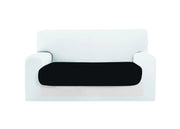Copridivano Copriseduta Sofà Elasticizzato Tinta Unita Smile Tessuto Millerighe - Seduta 4 Posti - Nero