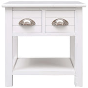 Tavolino Laterale Bianco 40x40x40 cm in Legno di Paulownia 284068