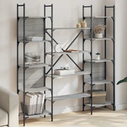 Libreria-Scaffale per Libri-Mobile di Stoccaggio Grigio Sonoma 155,5x24x166,5 cm in Legno Multistrato
