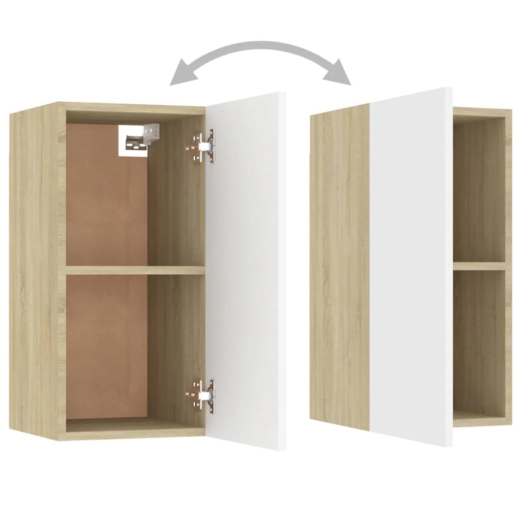 Mobile TV multimediale mensola TV credenza mobile TV sala da pranzo soggiorno camera da letto rovere Sonoma 30,5 x 30 x 60 cm legno ingegnerizzato bianco 02_0027607