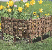 Recinzione per prato - Recinzione per giardino per fiori e ortaggi 100 x 20/35 cm naturale Recinzione per erba