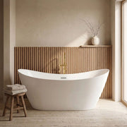 Vasca Bagno Da Terra Rea Ferrano Slim 150 Copritappo rame spazzolato