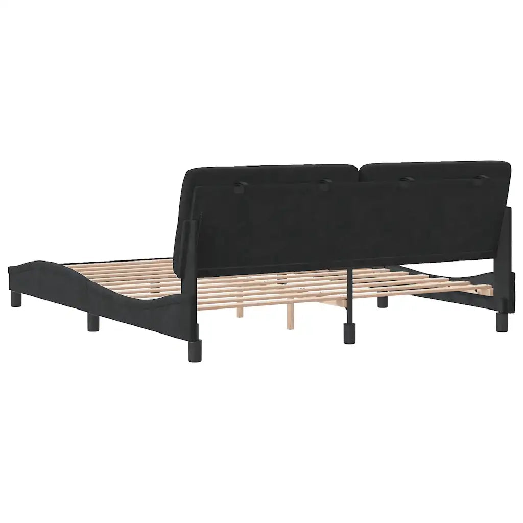 Giroletto senza Materasso Nero 180x200 cm in Velluto 3207937