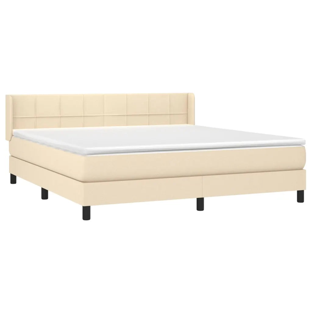 Giroletto a Molle con Materasso Crema 180x200 cm in Tessuto 3129734