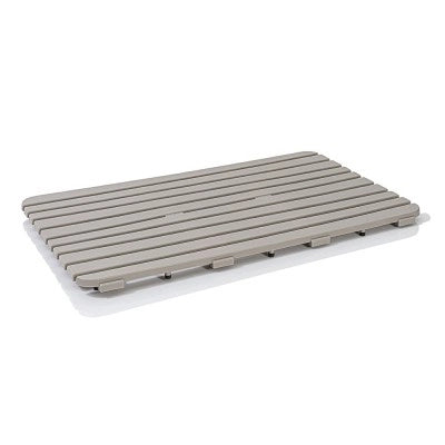 Pedana doccia antiscivolo 80x50 cm tortora con effetto legno in plastica