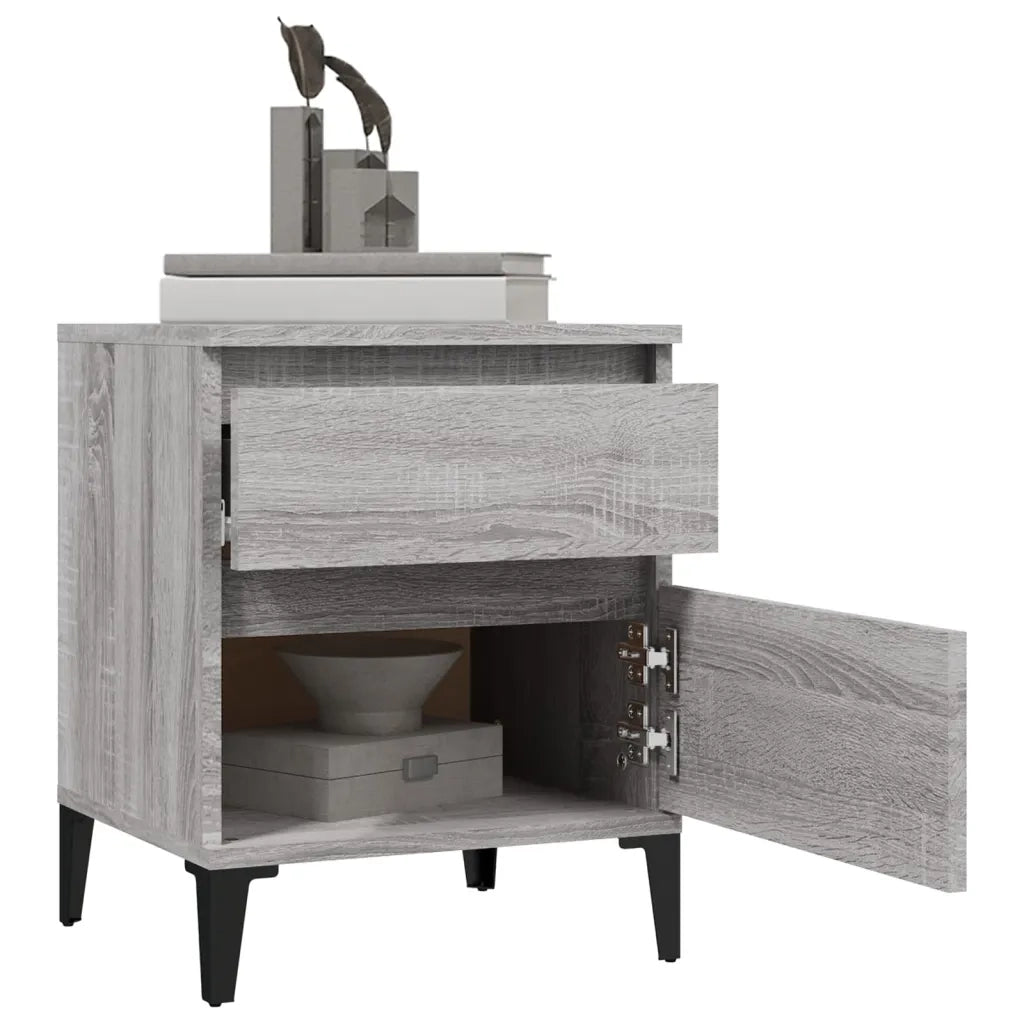 Comodino 2 pz Grigio Sonoma 40x35x50 cm cod mxl 33266