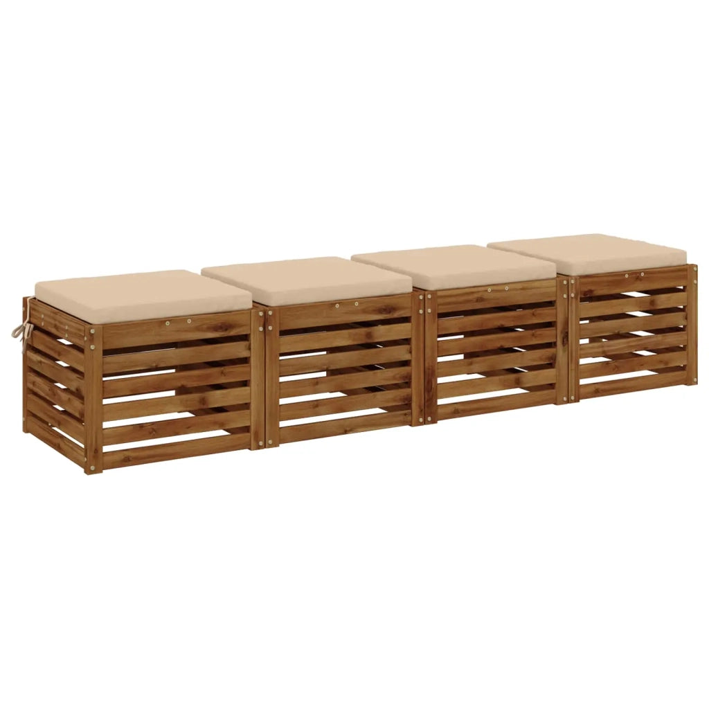 Cuscini per Sedia in 4 Pezzi SOEST 4 pz 100% Poliestere Crema 944451