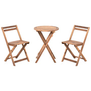 Set da balcone in legno di acacia marrone pieghevole stile retrò tradizionale