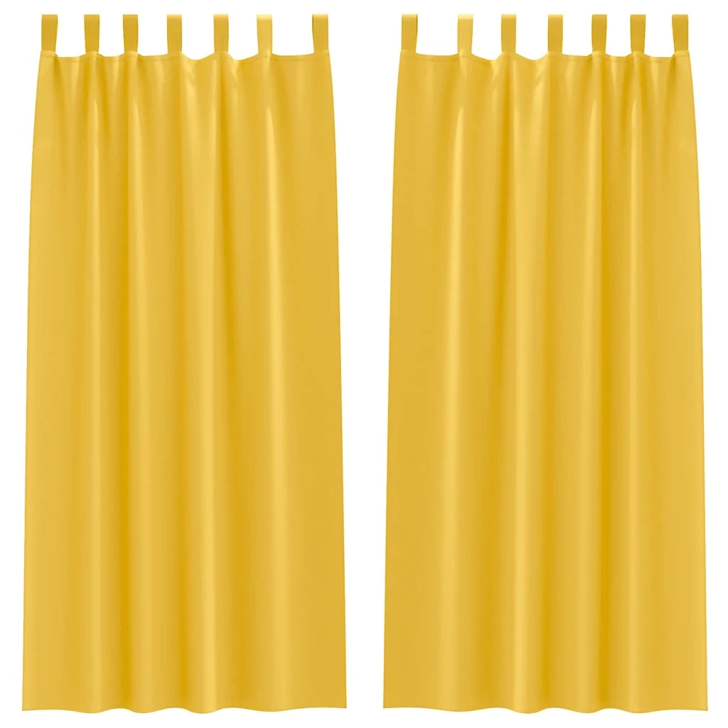 Tende Blackout con Anelli 2 pcs Giallo senape 245 x 140 cm 4107616