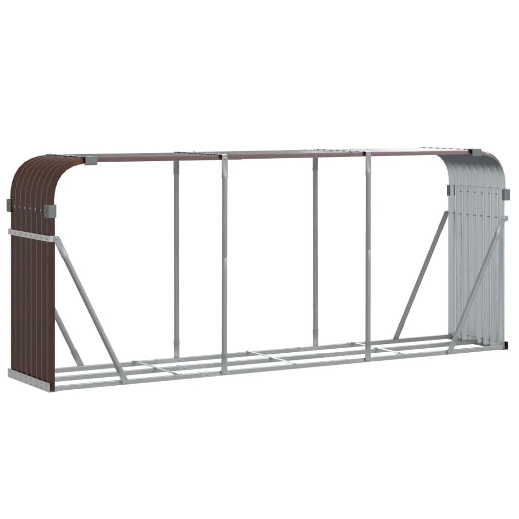 Portalegna 234 x 45 x 100 cm acciaio zincato marrone 02_0043767