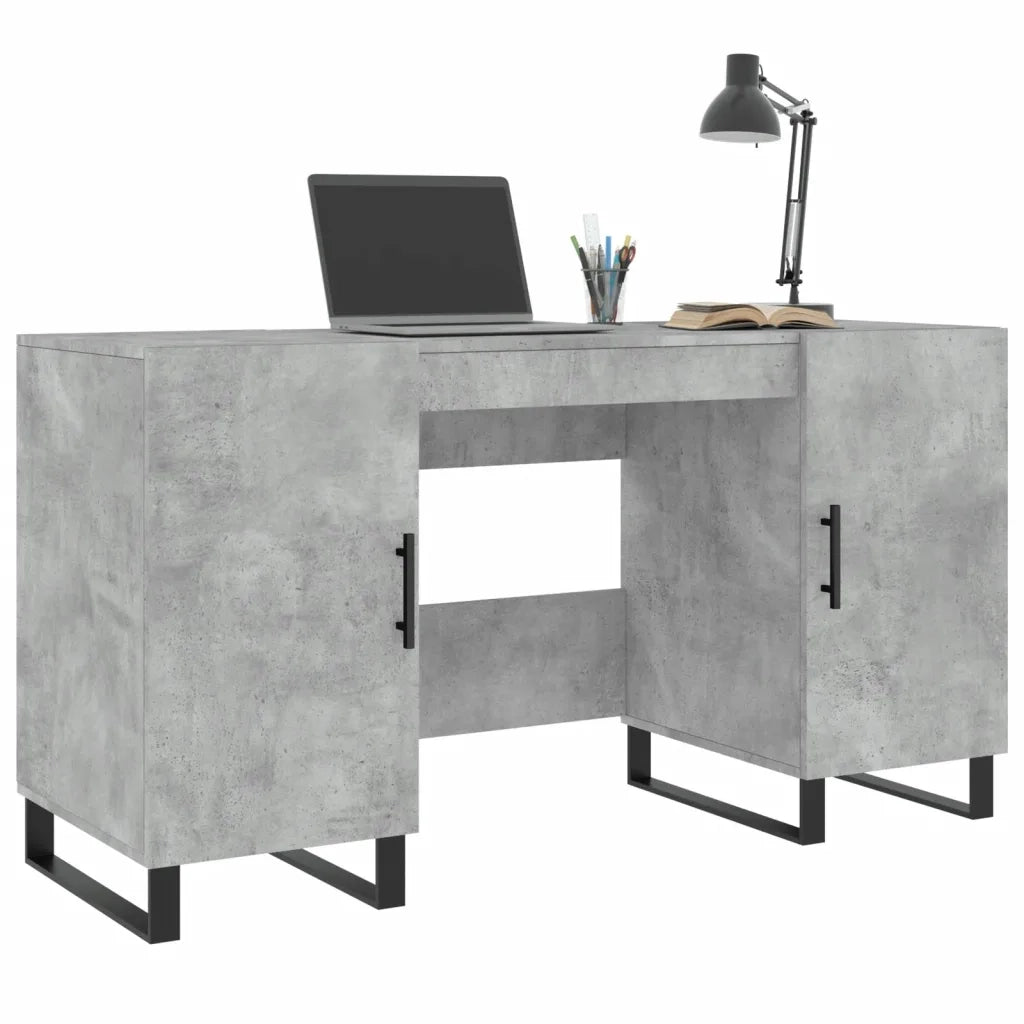 vidaXL Scrivania Grigio Cemento 140x50x75 cm in Legno Multistrato