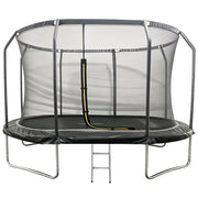 Trampolino ovale 366x244cm nero SYDNEY + rete e scaletta