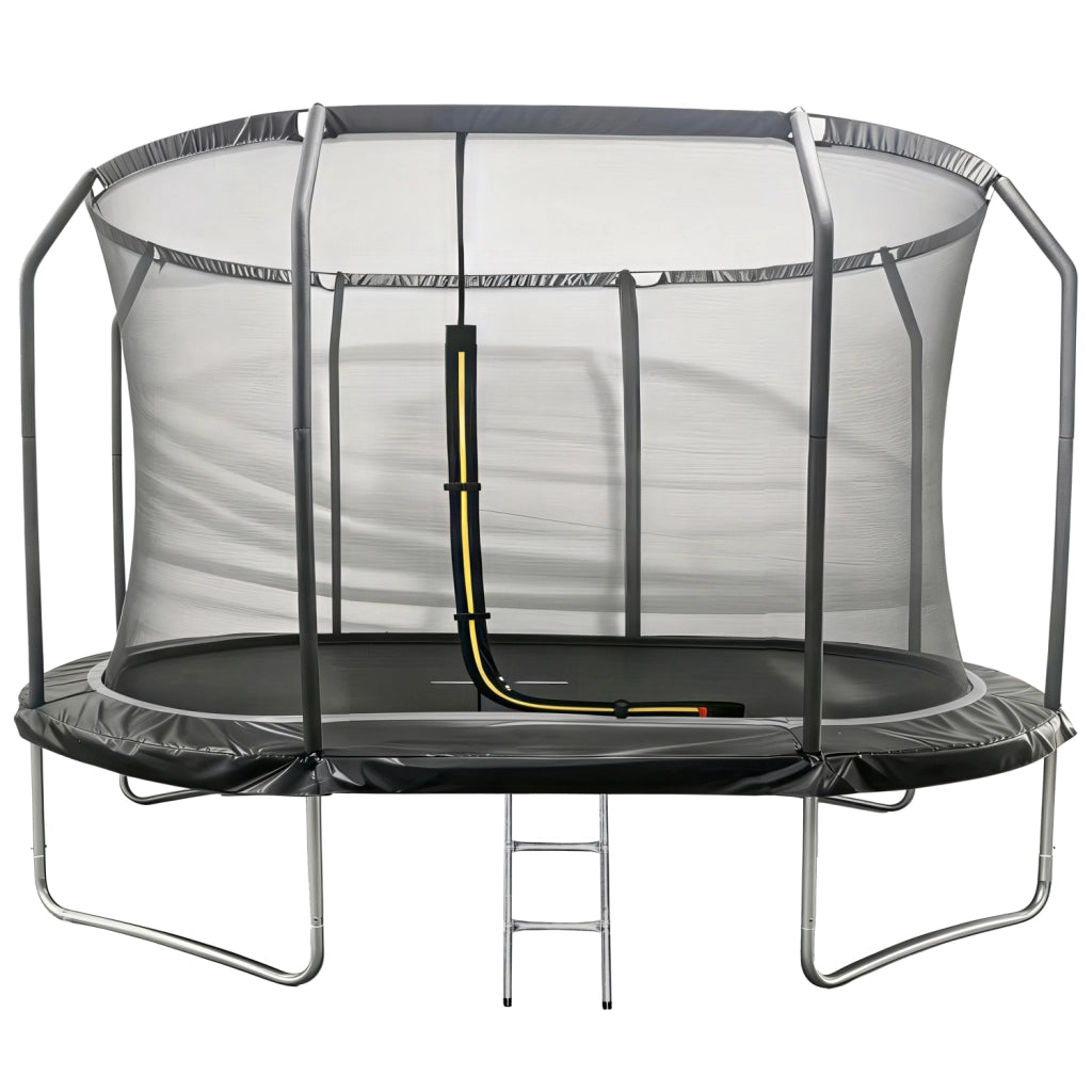 Trampolino ovale 366x244cm nero SYDNEY + rete e scaletta