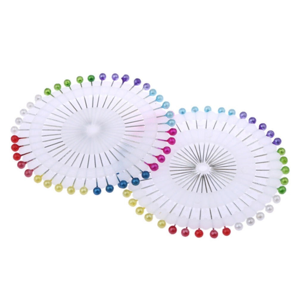 Trade Shop - 80pz Aghi Da Cucito Ago Colorate Spilli Con Punte Perla Sartoria Accessori -