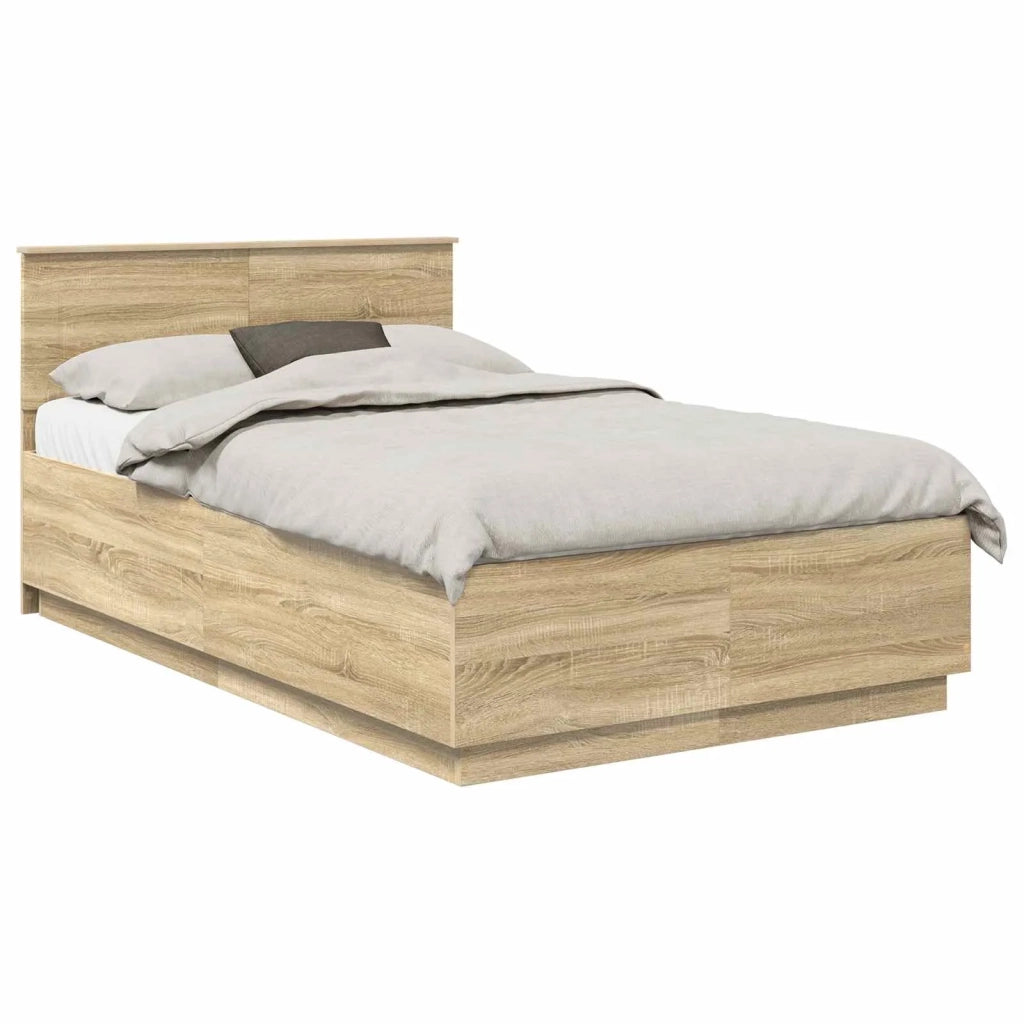 Struttura del letto con testiera Rovere Sonoma 120 x 200 cm 3408098