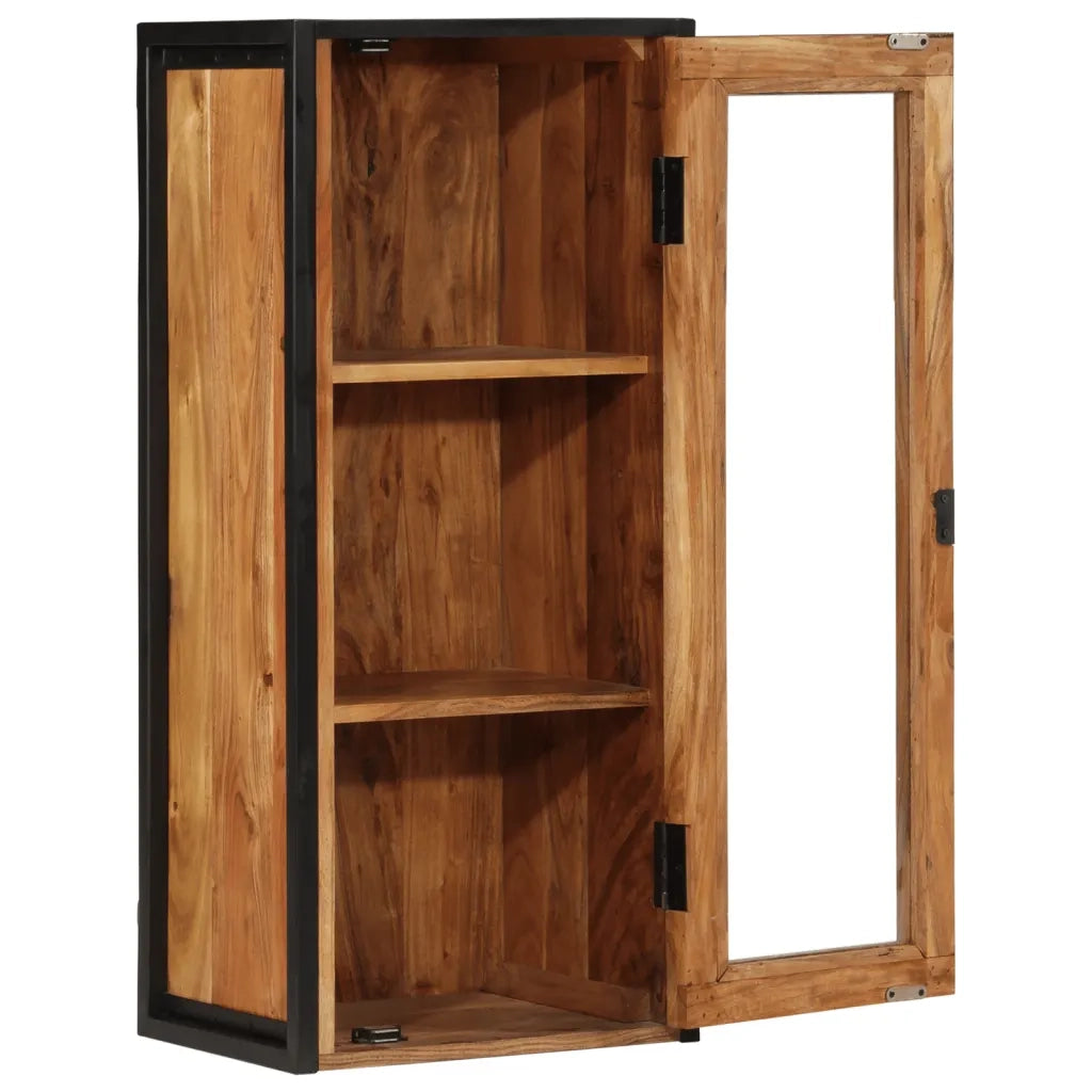 Mobile Bagno | Armadio da bagno a Muro 40x30x90 cm Legno Massello Acacia e Ferro