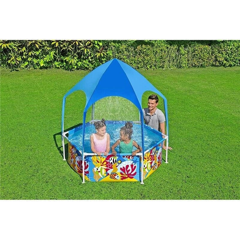BESTWAY PISCINA SPLASH-IN-SHADE CON GAZEBO E DOCCETTA 183 X 51CM