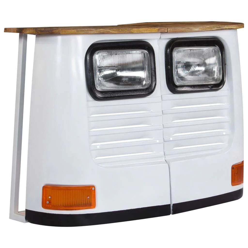 Buffet credenza mobiletto consolle mobile contenitore legno massello di mango forma di camion bianco 4402169