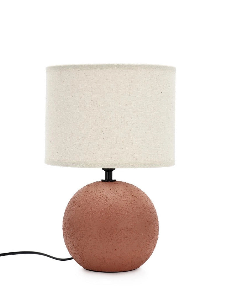 Lampada da Tavolo con Base in Ceramica e Paralume in Lino - MEI-HSUAN