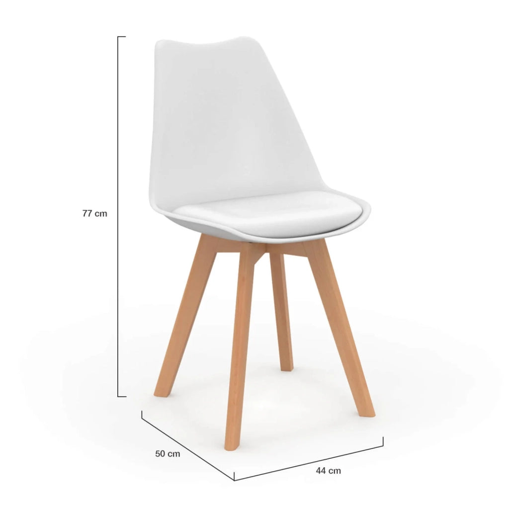 IDMarket - Set di 6 sedie scandinave SARA beige e bianche con velluto patchwork marrone e beige