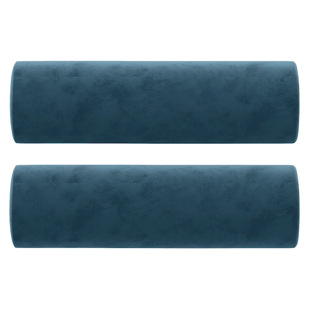 Divano | Divano da soggiorno | Sofa a 2 Posti con Cuscini Blu 140 cm in Velluto