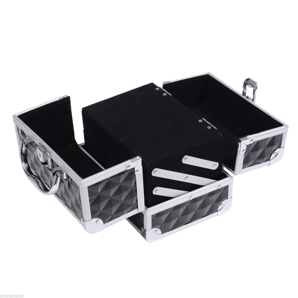 Cassettiera trucco con 3 cassetti e specchio ¨C zephmum ¨C nero 20x15x15 cm