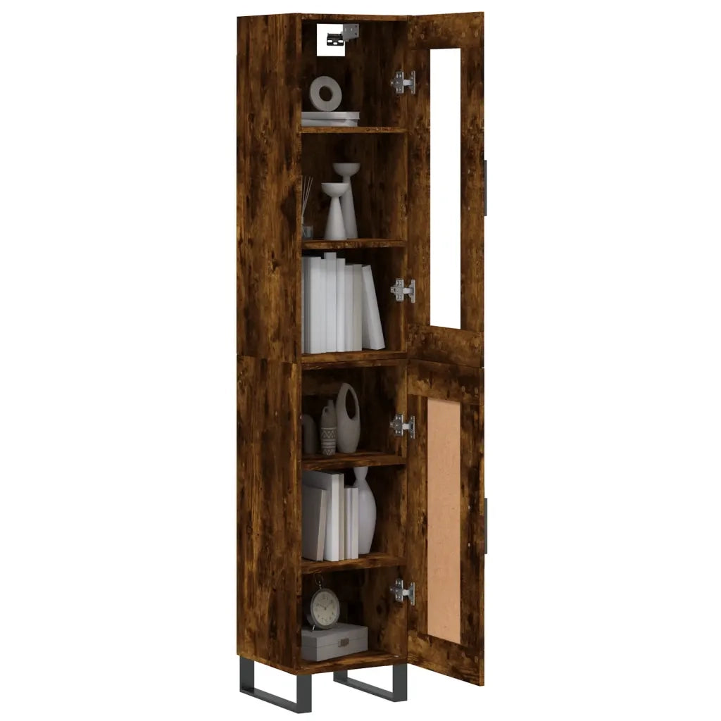 vidaXL Credenza Rovere Fumo 34,5x34x180 cm in Legno Multistrato