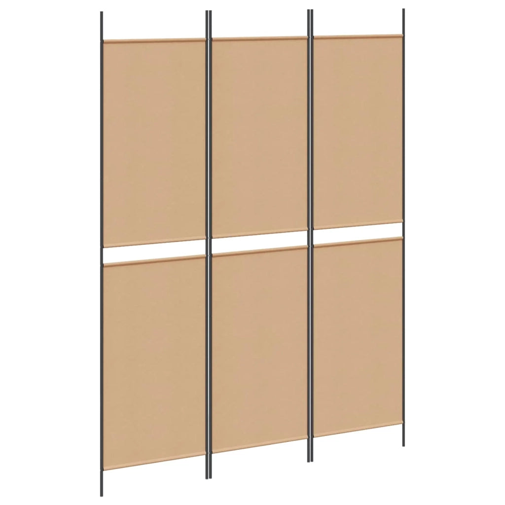 Paravento a 3 pannelli Beige 150 x 200 cm Tessuto