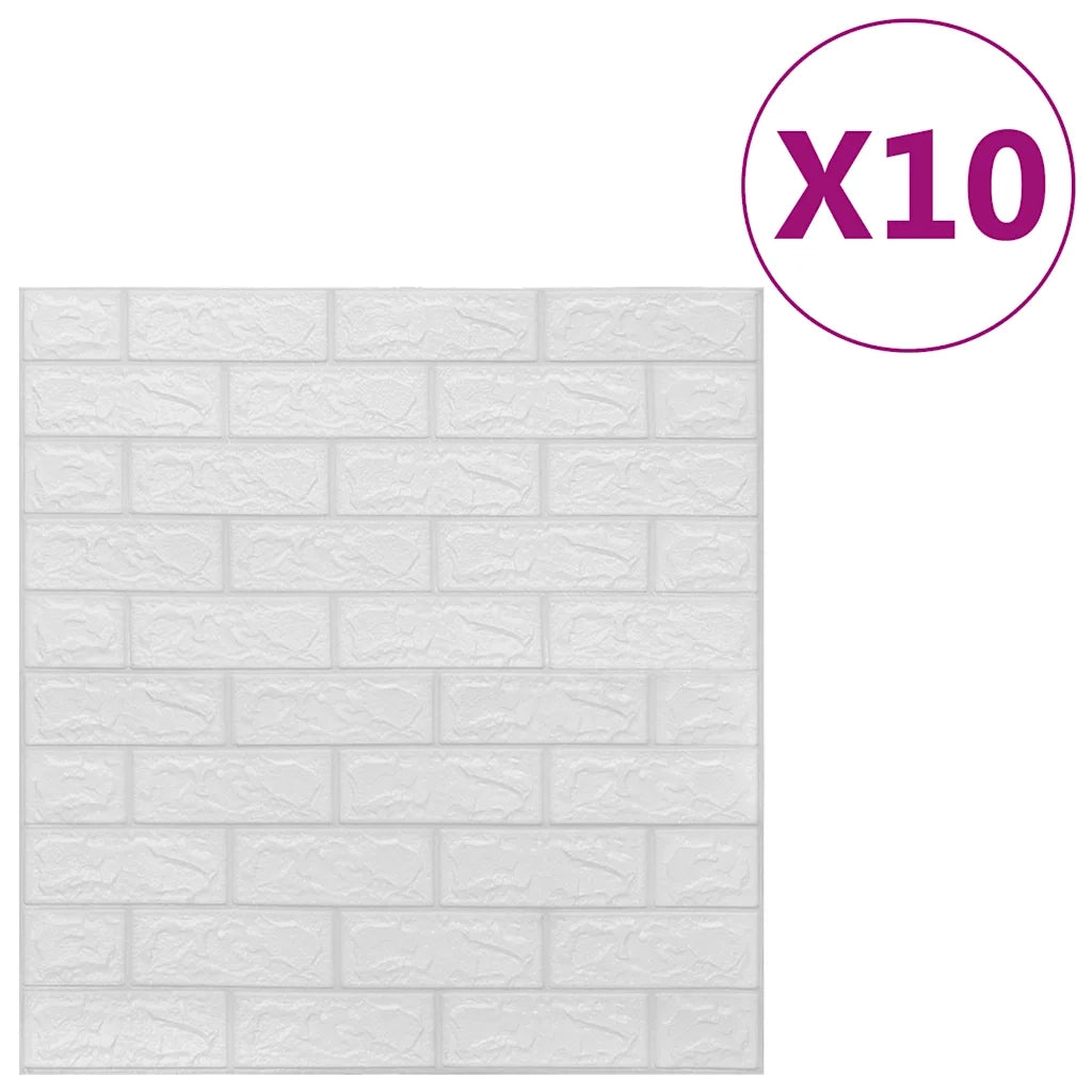 Carta da parati 3D Motivo a Mattoni Autoadesiva 10 pz Biancacod mxl 127199