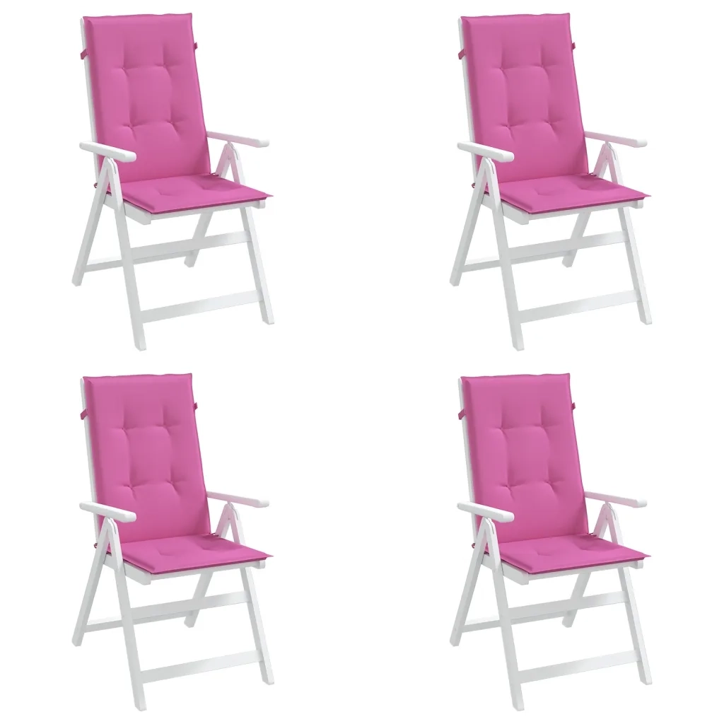 Cuscini per Sedia con Schienale Alto 4pz Rosa in Tessuto 361269
