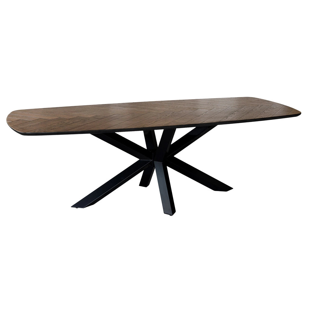 Tavolo da pranzo rettangolare color rovere e noce 240x100x76h cm