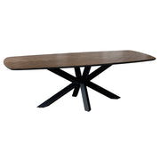 Tavolo da pranzo rettangolare color rovere e noce 240x100x76h cm