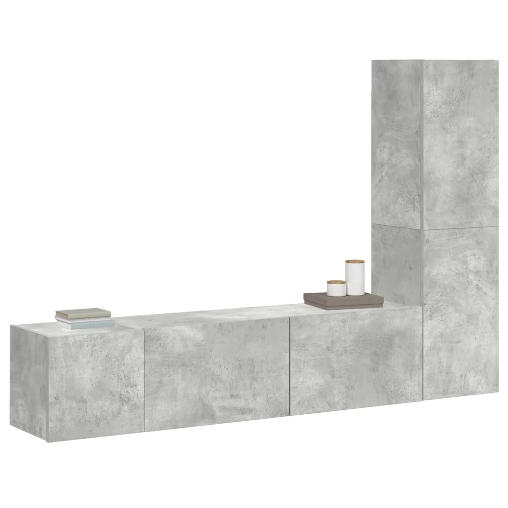 Set Porta TV 3 pz Grigio Cemento in Truciolato  cod mxl 30250