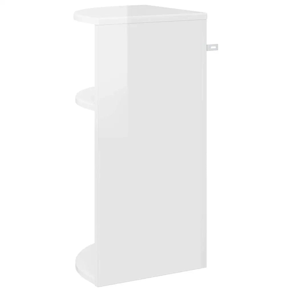 Tavolino | Tavolo laterale Bianco Lucido 29,6 x 29,6 x 60 cm Legno multistrato