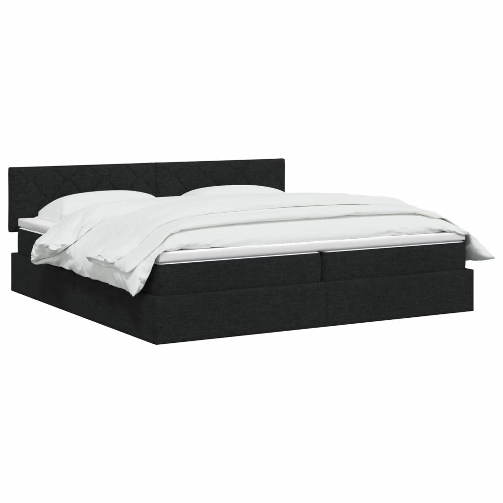 Letto con contenitore LED e materasso Nero 200 x 200 cm Tessuto 3459149